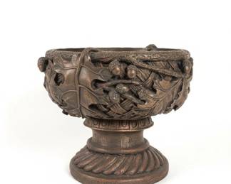 Bronze Finish Urn with Acorn and Oak Leaf Motif second image