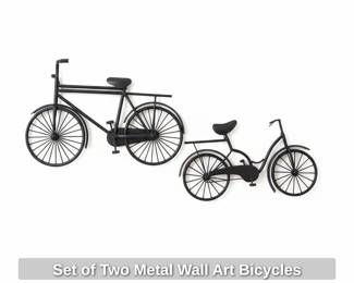 Set of Two Metal Wall Art Bicycles