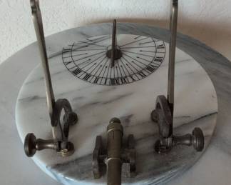 Brass and Marble Noon Cannon Sundial