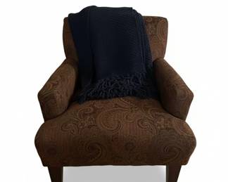 Brown Paisley Upholstered Accent Chair