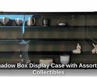 Shadow Box Display Case with Assorted Collectibles