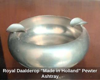 Royal Daalderop Made in Holland Pewter Ashtray