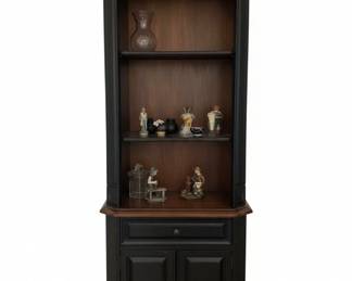 Black Corner Cabinet with Glass Door