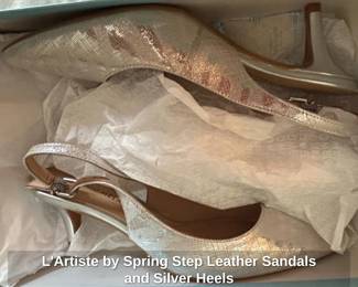 LArtiste by Spring Step Leather Sandals and Silver Heels second image