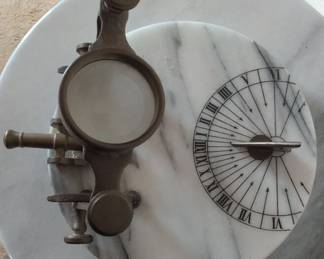 Brass and Marble Noon Cannon Sundial second image