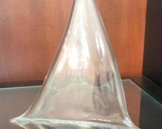 Daum Crystal Sailboat Sculpture