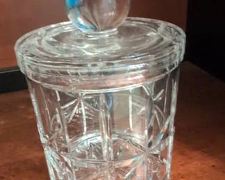 Cut Crystal Biscuit Jar with Ball Finial