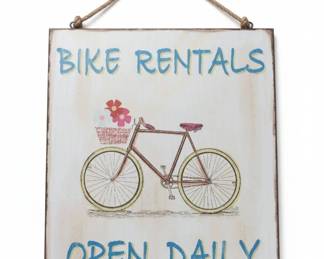 Wooden Bike Rentals Open Daily Sign