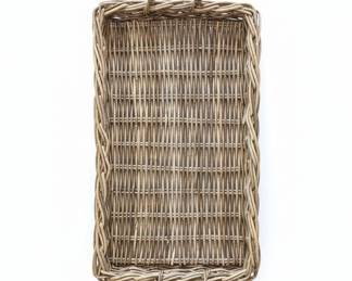 Rectangular Rattan Tray with Twisted Handles