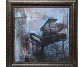 Abstract Grand Piano Oil Painting