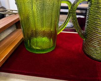 Green Glass Pitcher