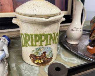 Grease Drippings Stoneware Jar