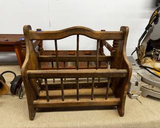 Vintage Wooden Magazine Rack