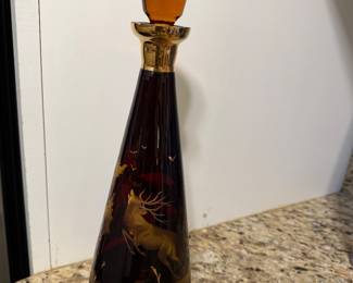 Vintage Bohemian Amber Glass Decanter