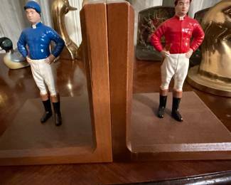 Pair Cast Iron Jockey Book ends