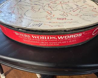 Vintage Round Jigsaw Puzzle "Words, Words, Words"