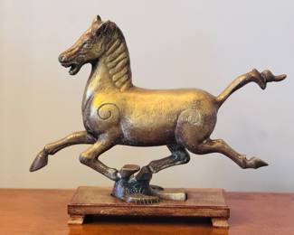  Brass Metal Horse Sculpture