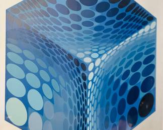 Victor Vasarely "Blue Cube"