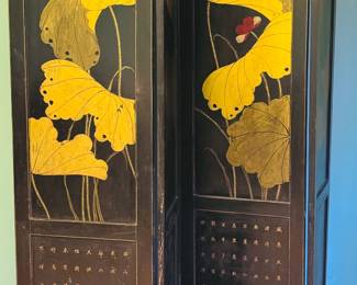 Large Asian Hand Painted Folding Screen/Room Divider