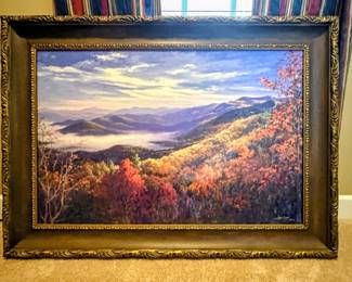 Custom Framed "Majestic Mountains" painting #175 of 1500 by Jim Gray