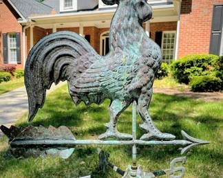 Antique copper rooster weathervane