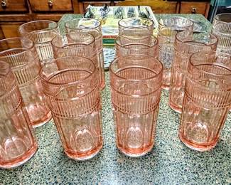 Set of 15 sought after Annapolis Rosewater Flat Iced Tea Glasses
