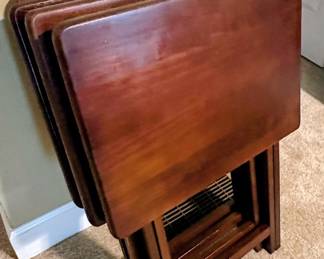 Set of 4 Folding TV Tray Tables