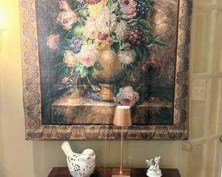 Tapestry and side table