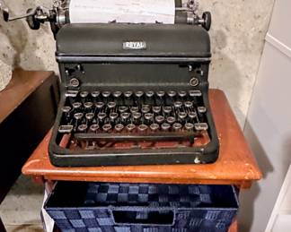 Vintage/Antique Royal Typewriter, Side storage table