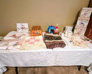 Vintage baby quilts, blankets and various baby vintage items
