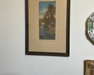 Hand colored photo signed by Wallace Nutting, A Watering Place