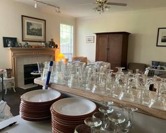 Antique crystal set, Fostoria.