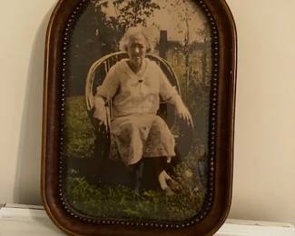 Convex glass antique frame.