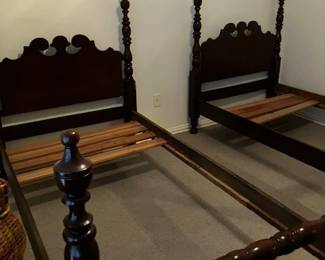 Nice mahogany twin beds, good shape