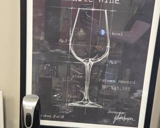 White Wine Glass Patent Art Print by Ethan Harper