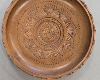 HandCarved Wooden Plate