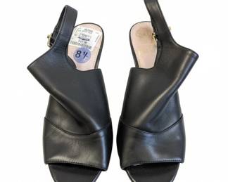 Vince Camuto Black Leather Slingback Heels fourth image