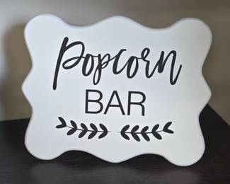 Popcorn Bar Decorative Sign