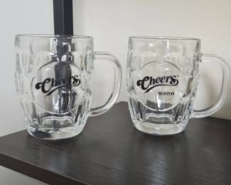 Cheers Boston Glass Beer Mugs Set of 
