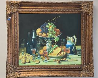 Still Life with Fruit, Wine, and Cheese