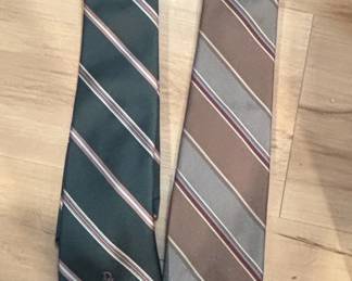 Christian Dior Striped Silk Blend Ties Set of 