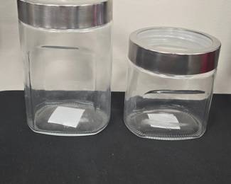 Glass Canister Set with Stainless Steel Lids