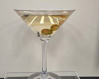 Crystal Martini Glass with Olives