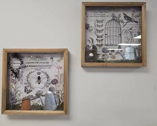 French Country Garden Shadow Box Wall Decor Set