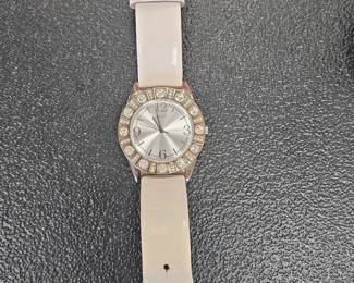 Guess Crystal Accented Watch with MotherofPearl Dial and Interchangeable Straps