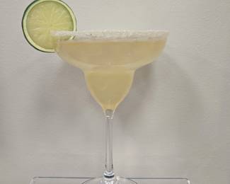 Margarita Glass with Salt Rim and Lime Slice