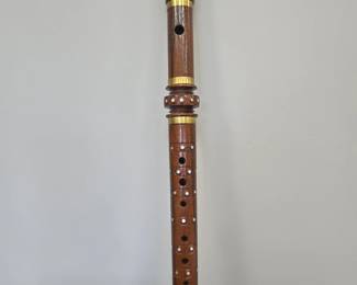 Handmade Wooden Flute with MotherofPearl Inlay
