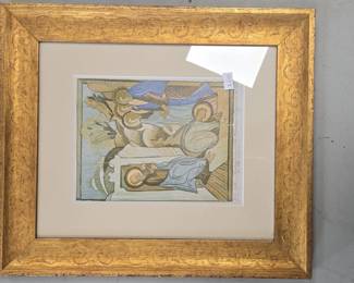 Irving Amen King David Lithograph in Gilt Frame