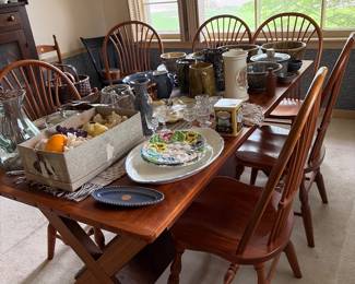 Such a beautiful dining set!! Custom made…cherry and walnut. Truly one-of-a-kind!!!