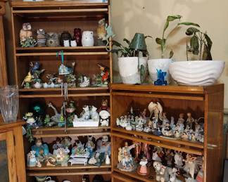 3 shelf barrister bookcase, 5 shelf barrister bookcase, frogs, owls, plants